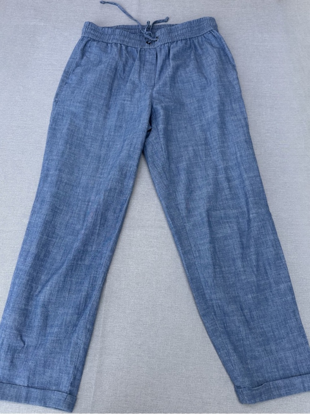 J. Crew Light Chambray Drawstring Pants in Blue